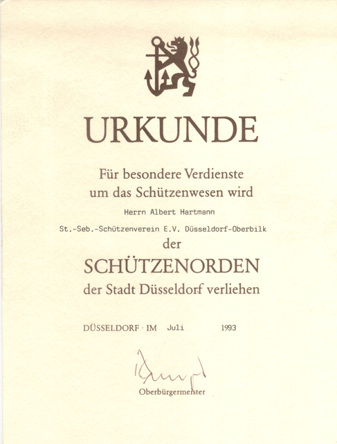 Verleihung des Stadtorden 1993